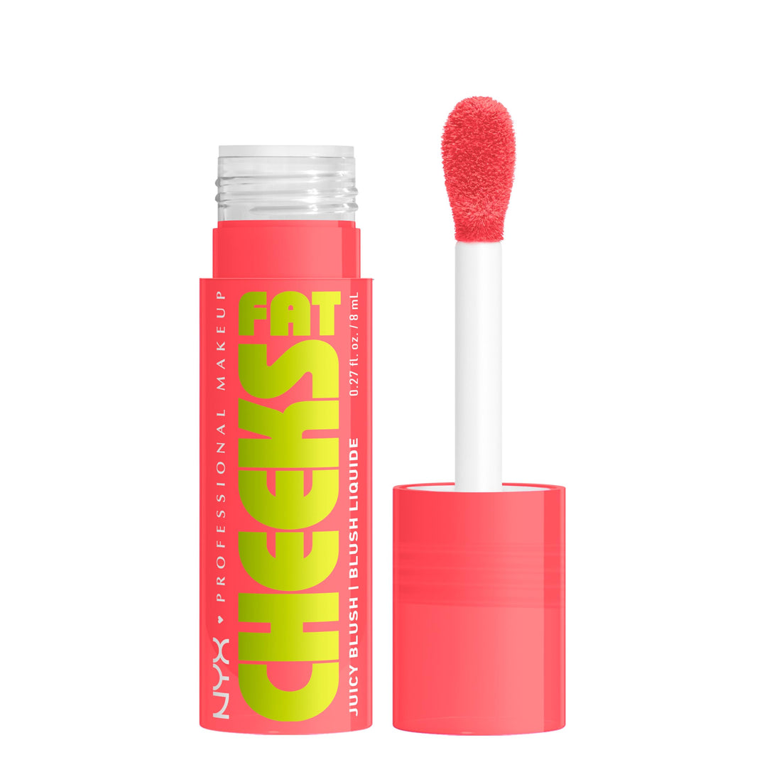NYX PROFESSIONAL MAKEUP Fat Cheeks Liquid Blush, Buildable, Dewy Blush with Long-Lasting 12HR Wear - Blueberry Burst (Cool Purple)