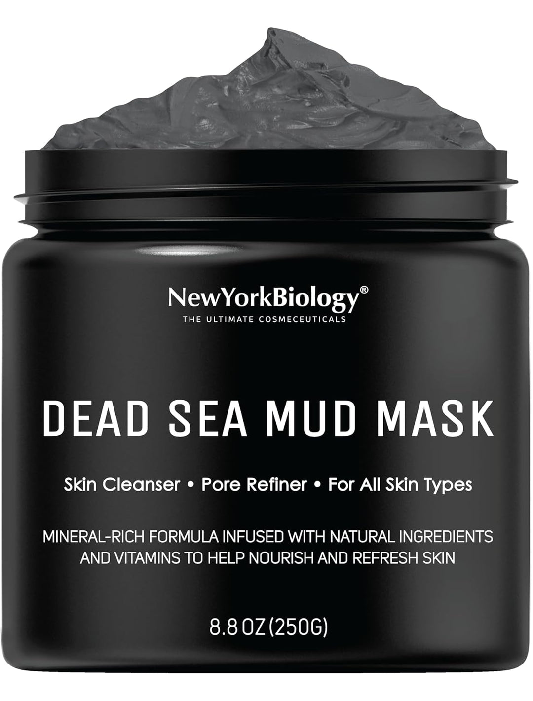 New York Biology Dead Sea Mud Mask for Face and Body | Spa Quality Pore Refiner for Oily Skin | Natural Skincare for Women &amp; Men | Tighten Skin for A Healthier Complexion | 8.8 oz