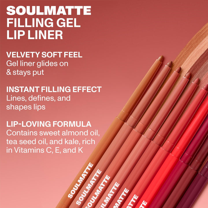 محدد الشفاه مورفي سولمات جل - قلم شفاه كريمي بتركيبة مطفية - قلم تحديد دقيق بزيت اللوز الحلو وزيت بذور الشاي لتحديد يدوم طويلاً