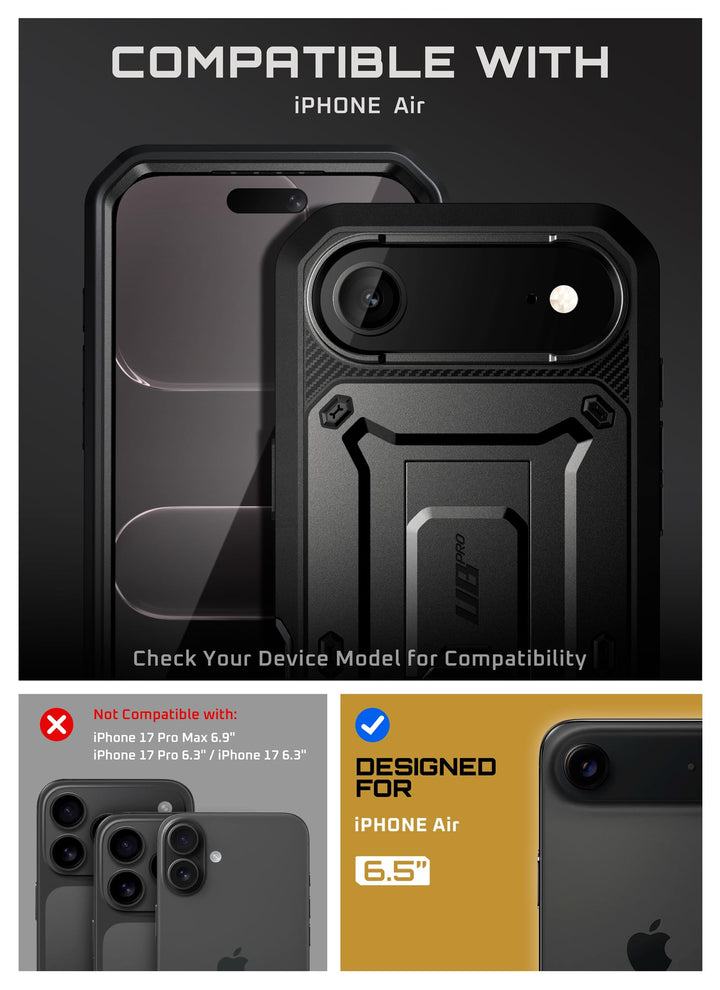 SUPCASE for iPhone Case, Belt Clip, Military-Grade Protection, Built-in Kickstand &amp; Screen Protector, Camera Control, Heavy-Duty Phone Case, Unicorn Beetle Pro