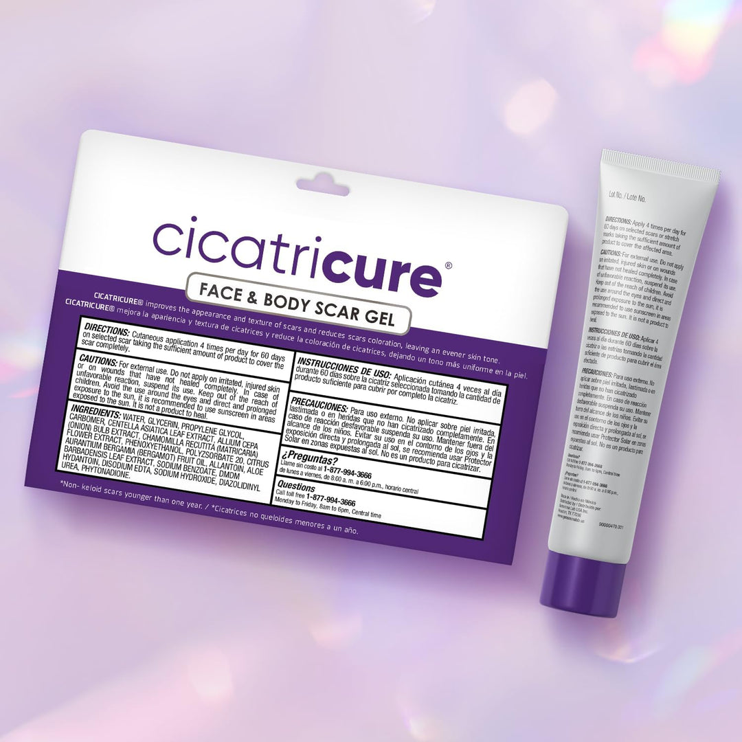 Cicatricure Face & Body Advanced Scar Gel, Scar Treatment for Old & New Scars, Fades Stretch Marks Away, Surgical Scars, Injuries, Burns and Acne Scar Treatment, For Adults & Kids, 1 oz (28g), 1-Pack