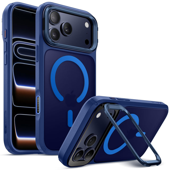 جراب SUPCASE لهاتف iPhone 18 Pro Max / 17 Pro Max مع مسند، زر تحكم بالكاميرا، متوافق مع MagSafe، حماية بمعايير عسكرية، ظهر شبه شفاف نحيف، إصدار Unicorn Beetle Mag