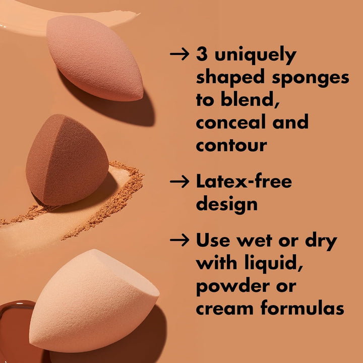 e.l.f. Total Sponge Set, Multi-use Makeup Sponge Set For Flawless Blending, Great For Powder Or Liquid Concealer &amp; Foundation, Vegan &amp; Cruelty-Free