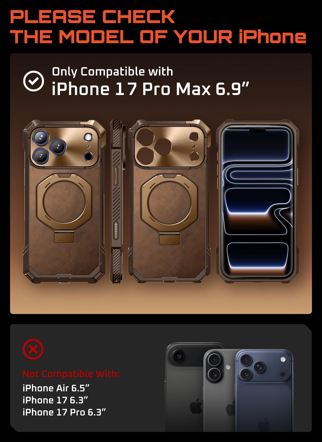 SUPCASE for iPhone 17 Pro Max Case with Kickstand (Unicorn Beetle Grip), [Camera Control Cover] [Compatible with MagSafe] [Military-Grade Drop Protection] Heavy Duty Magnetic Phone Case