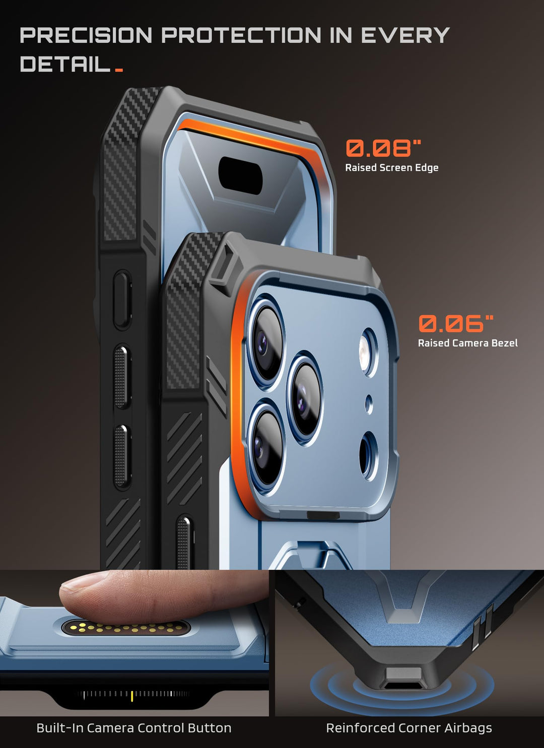 جراب SUPCASE لهاتف iPhone 18 Pro / iPhone 17 Pro، حماية فائقة مع واقي شاشة زجاجي، زر التحكم بالكاميرا، حامل مغناطيسي، متوافق مع MagSafe، جراب حماية كامل للجسم Unicorn Beetle Grip Pro