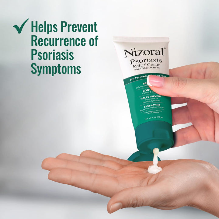 Nizoral Psoriasis Relief Cream- Relieves Itching, Irritation &amp; Redness and Controls Flaking and Scaling with Maximum Strength Medicine (Salicylic Acid 3%), 4 Fl Oz