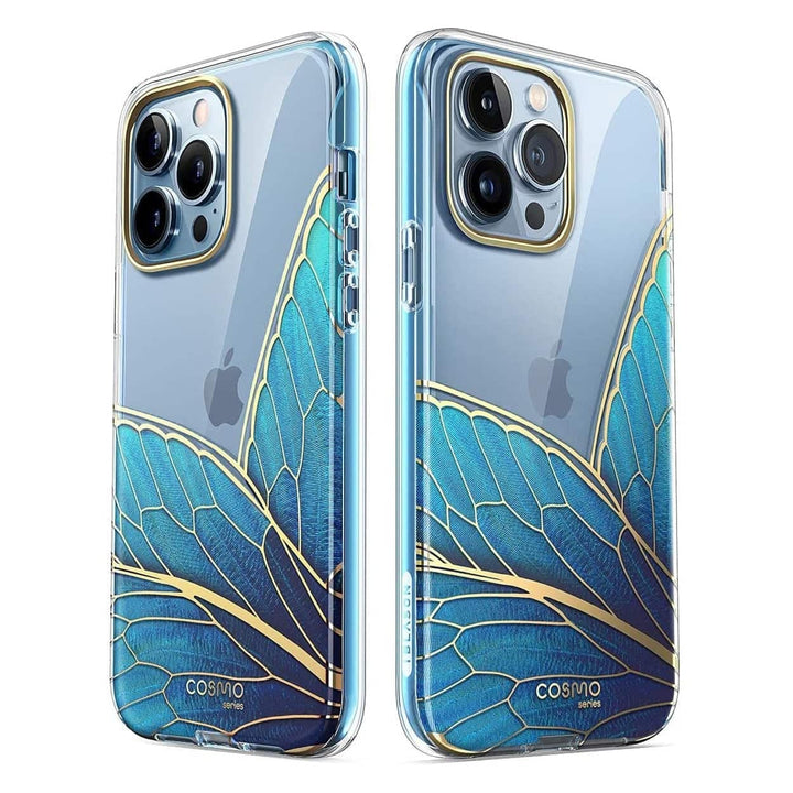 i-Blason Cosmo for iPhone 13 Pro Max Case [Built-in Screen Protector] [Military-Grade Protection] Slim Full-Body Stylish Protective Shockproof Phone Case for iPhone 13 Pro Max (Butterfly)