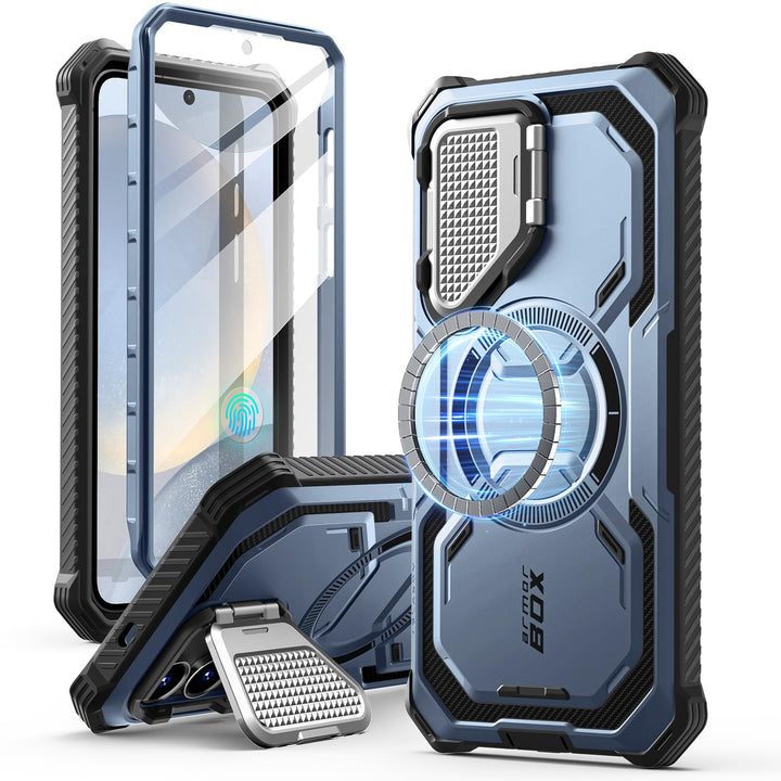 i-Blason Armorbox for Samsung Galaxy S25 Case MagSafe with Camera Cover Stand [Military Protection] Full-Body Heavy Duty Magnetic Phone Case with Screen Protector for S25