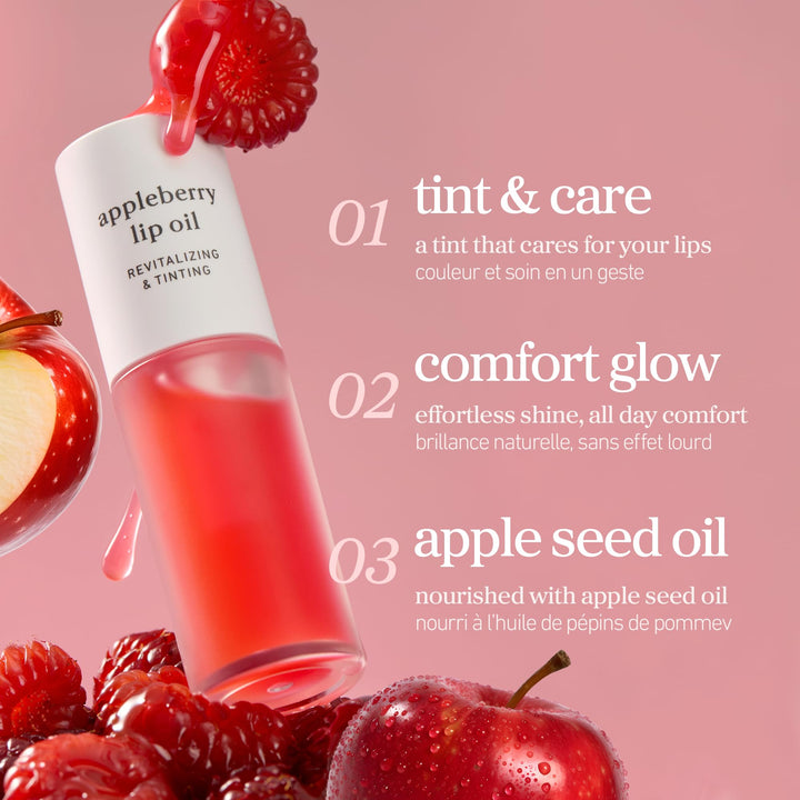NOONI Korean Lip Oil - Applemint | Long-Lasting, Moisturizing, Plumping, Revitalizing for Dry Lips, Waterproof, No Peel Off, Hydrating, Nourishing Crystal Clear Lip Stain, 0.12 FL Oz