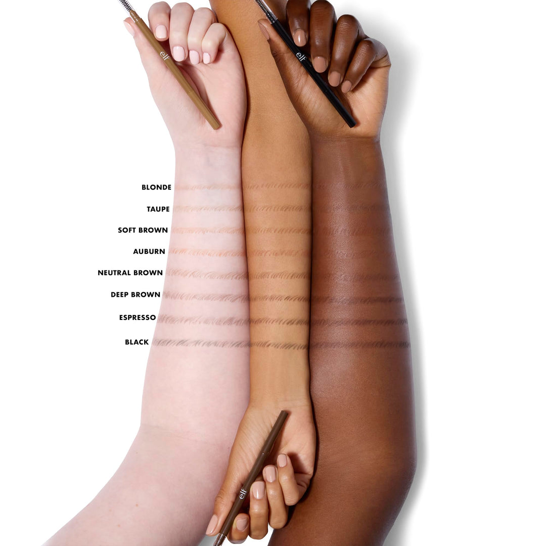 e.l.f. Micro-Fine Brow Pencil, Waterproof Brow Color &amp; Spoolie For Shaping Brows &amp; Creating A Feathered Natural-Looking Finish, Vegan &amp; Cruelty-Free