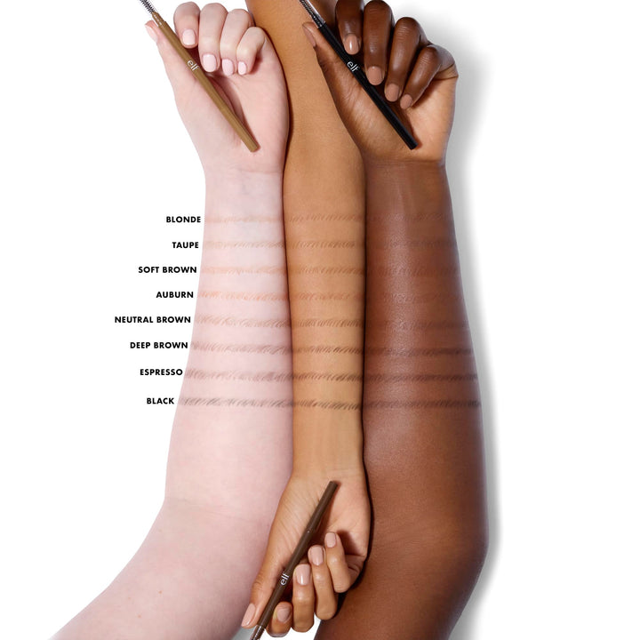 e.l.f. Micro-Fine Brow Pencil, Waterproof Brow Color &amp; Spoolie For Shaping Brows &amp; Creating A Feathered Natural-Looking Finish, Vegan &amp; Cruelty-Free