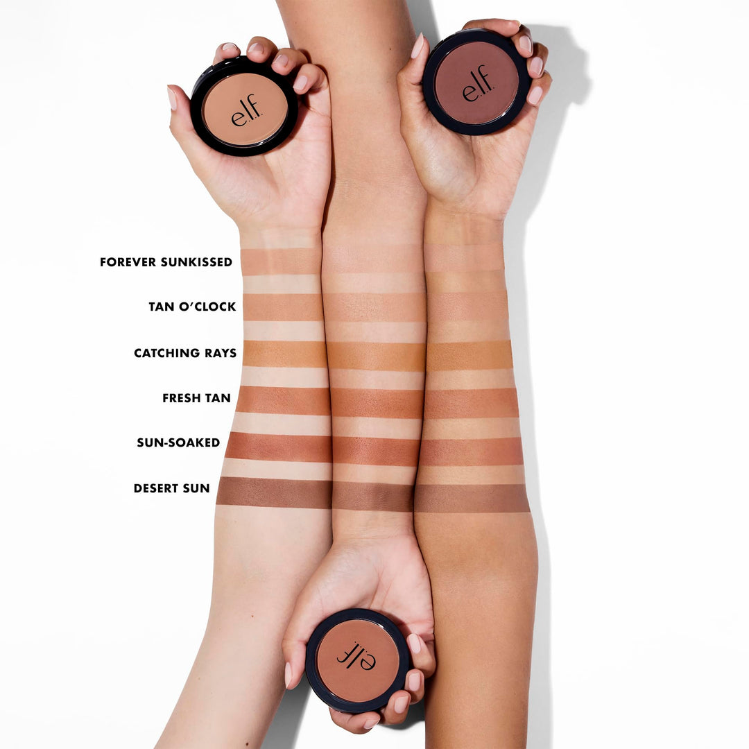 e.l.f. Primer-Infused Bronzer, Long-Lasting, Lightweight &amp; Buildable Powder Bronzer, Delivers A Matte Finish, Vegan &amp; Cruelty-Free
