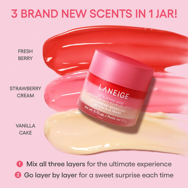 LANEIGE Lip Sleeping Mask: Korean Overnight Treatment For Dry Lips | Hydrating &amp; Nourishing Overnight Lip Treatment Mask with Vitamin C, Shea &amp; Murumuru Seed Butter