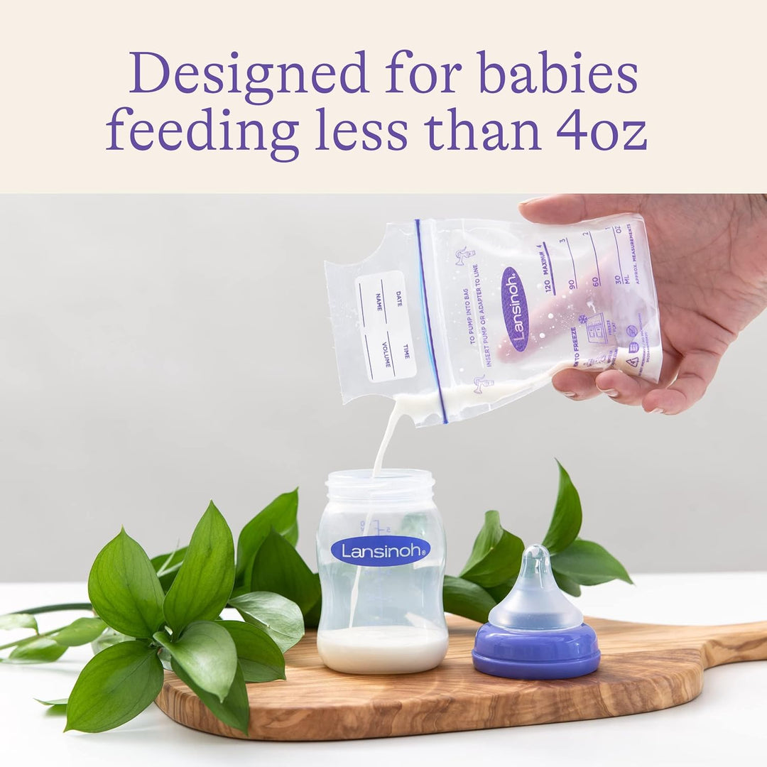 Lansinoh Breastmilk Storage Bags, 50 Count, Baby Essentials, Fast Freeze &amp; Thaw Breast Milk Bags for Baby Bottle Feeding, Strength &amp; Stretch, 4 Ounce