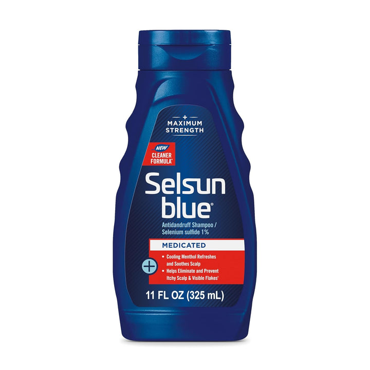 Selsun Blue Medicated Anti dandruff Shampoo, Maximum Strength Scalp Treatment With Selenium Sulfide, 11 fl. oz.