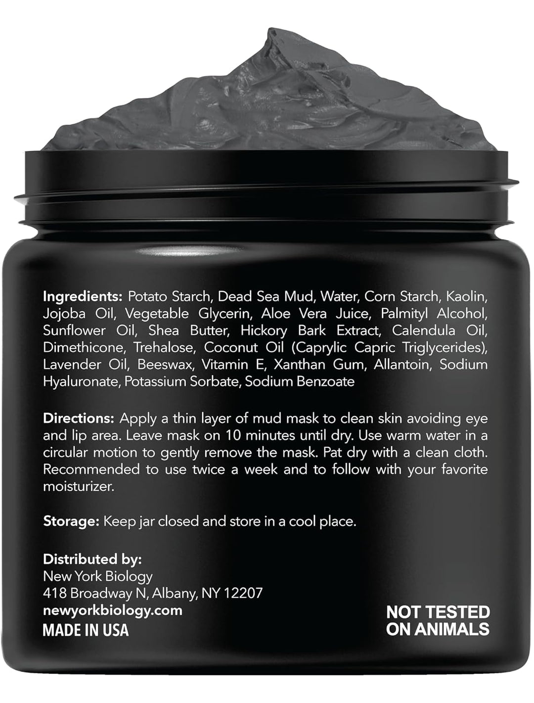 New York Biology Dead Sea Mud Mask for Face and Body | Spa Quality Pore Refiner for Oily Skin | Natural Skincare for Women &amp; Men | Tighten Skin for A Healthier Complexion | 8.8 oz