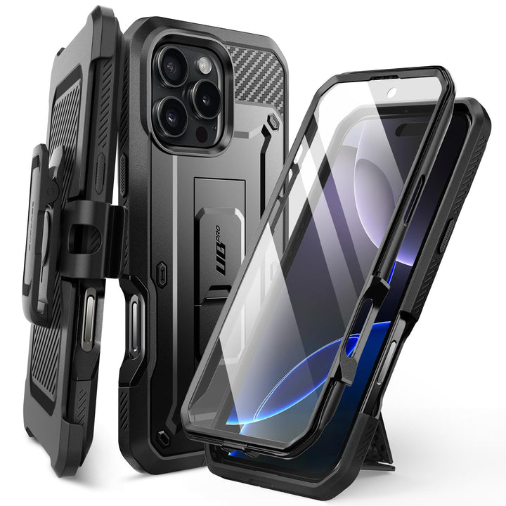 SUPCASE for iPhone 16 Pro Case with Screen Protector (Unicorn Beetle Pro), [Built-in Stand & Belt-Clip] [Military-Grade Protection] Full Body Heavy Duty Phone Case for iPhone 6.3 Inch 2024