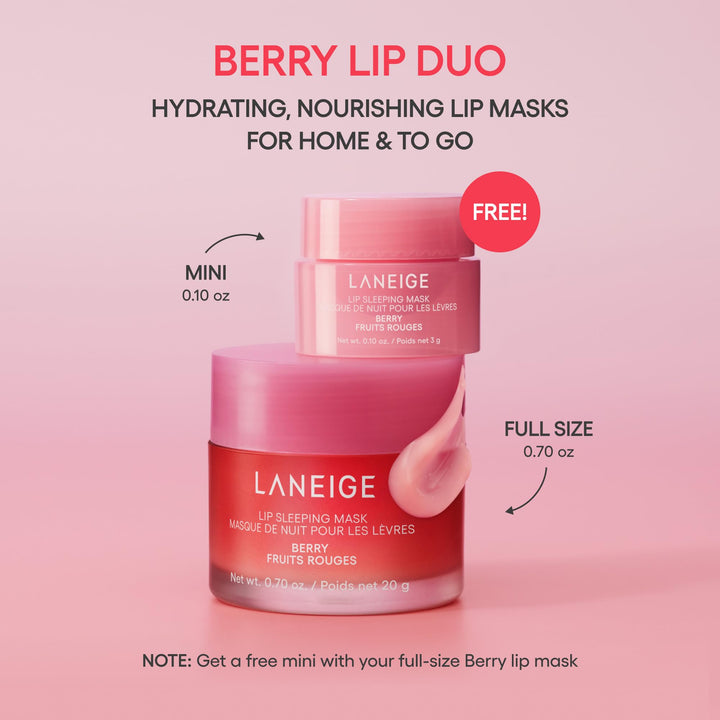 LANEIGE Lip Sleeping Mask: Korean Overnight Treatment For Dry Lips | Hydrating &amp; Nourishing Overnight Lip Treatment Mask with Vitamin C, Shea &amp; Murumuru Seed Butter