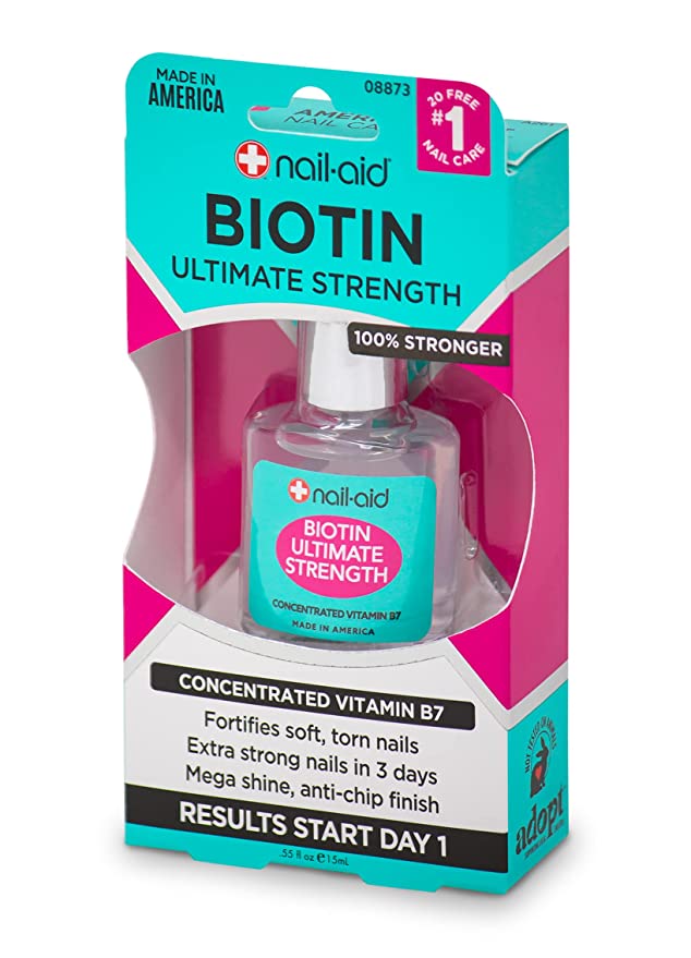 Nail-Aid Biotin Ultimate Strength - Nail Treatment & Strengthener - Clear - 3alababak
