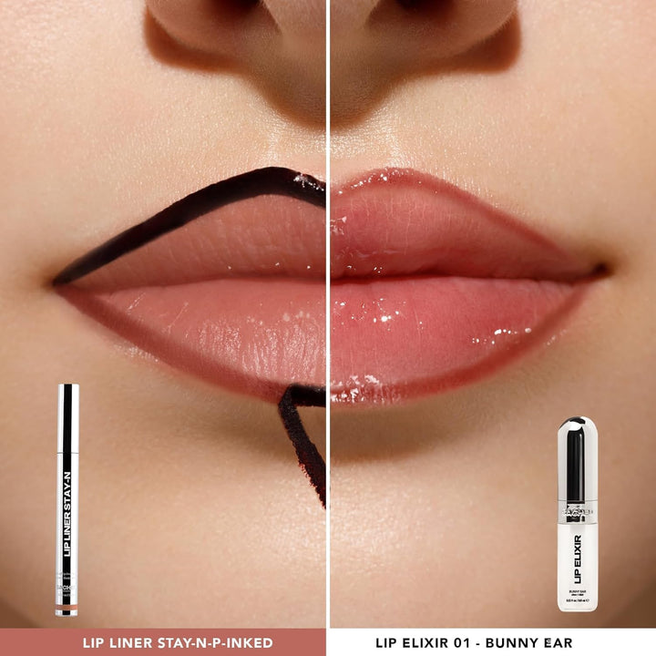 Sacheu Lip Liner STAY-N Peel Off Lip Stain — Long Lasting Matte Lip Tattoo Transfer Proof Lipstain Infused with Hyaluronic Acid &amp; Vitamin E for All Skin Types — Vegan &amp; Cruelty-Free