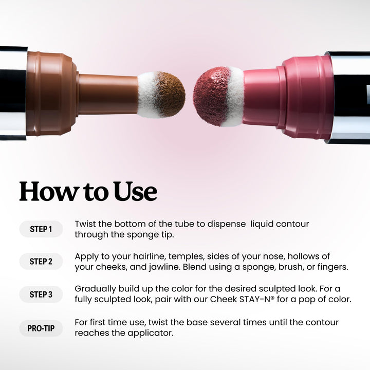 Sacheu Liquid Contour STAY-N Cream Contour, Longwear, Blendable &amp; builable formula, lightweight, transfer &amp; smudge-proof, vegan collagen, hyaluronic acid &amp; peptide