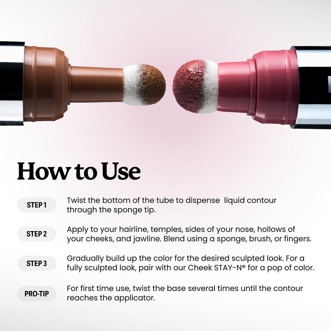 Sacheu Liquid Contour STAY-N Cream Contour, Longwear, Blendable &amp; builable formula, lightweight, transfer &amp; smudge-proof, vegan collagen, hyaluronic acid &amp; peptide