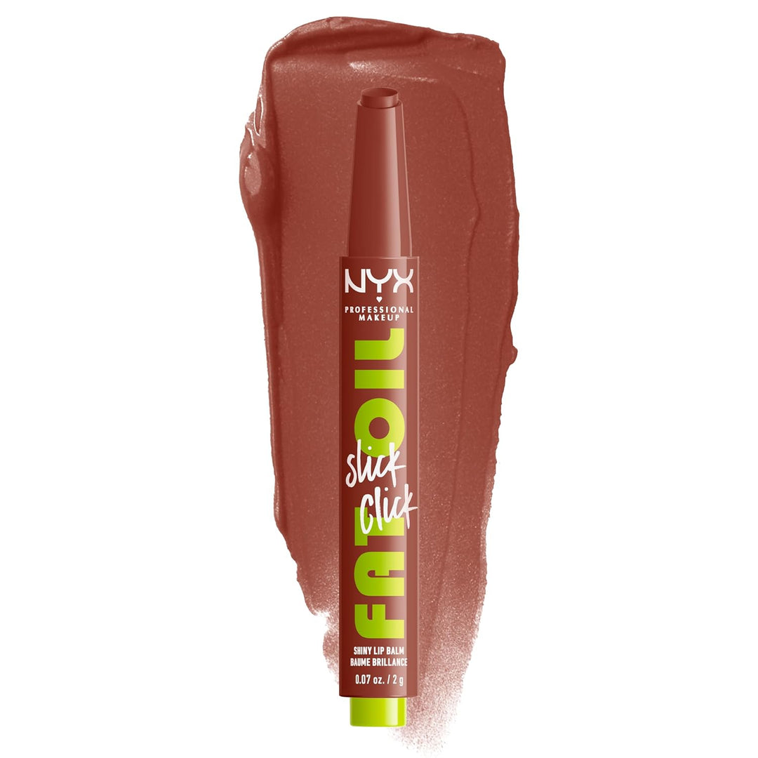 NYX PROFESSIONAL MAKEUP Fat Oil Slick Click, Lightweight, Buildable, Pigmented Vegan Lip Balm