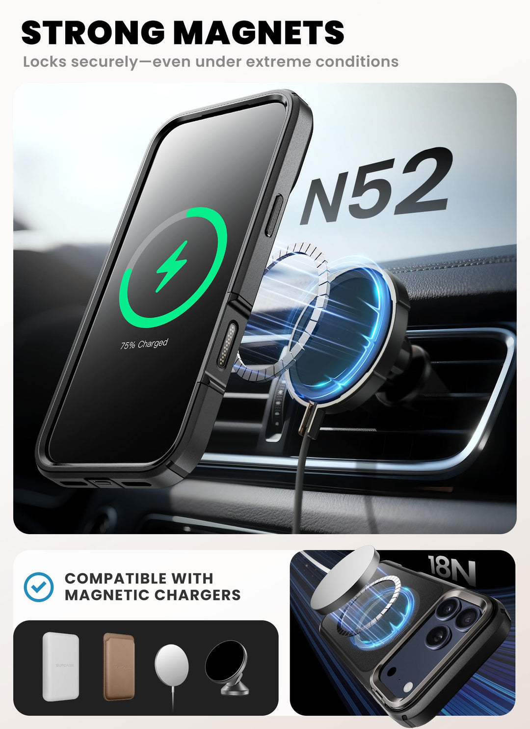 i-Blason Ares for iPhone 17 Pro Max Case with Stand [9H Tempered Glass Screen Protector][MagSafe Compatible] [Camera Control Button] Military-Grade Protection Full-Body Heavy Duty Magnetic Case