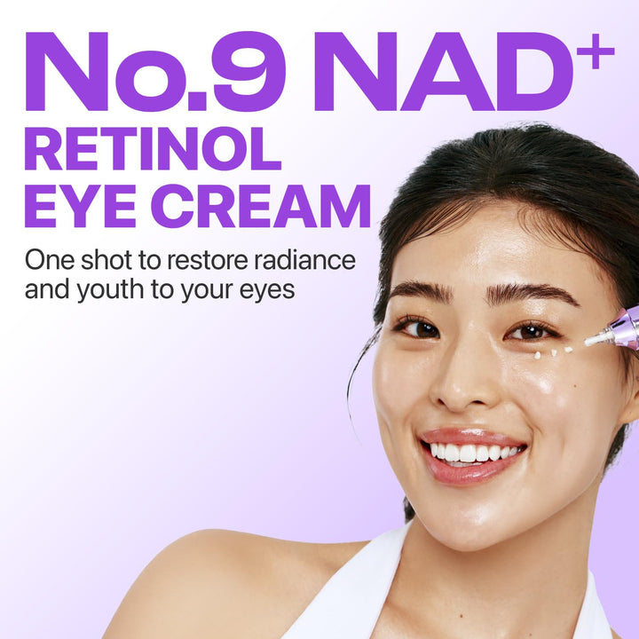 numbuzin No.9 NAD+ Retinol Eye Cream, Depuffing &amp; Firming Eye Serum for Dark Circles, Wrinkles &amp; Fine Lines, Peptides &amp; Niacinamide for Glow &amp; Undereye Radiance, Stocking Stuffers 0.33 fl oz