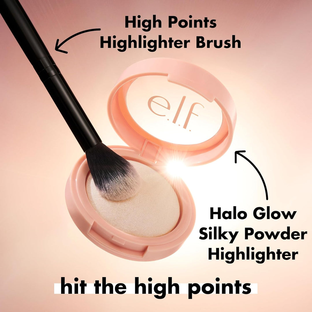 e.l.f. High Points Highlighter Brush, Soft & Tapered Face Makeup Brush For Illuminating & Creating Soft-Focus Glow, Vegan & Cruelty-Free