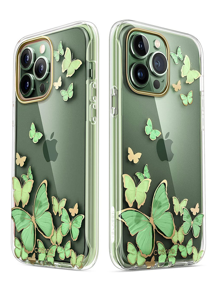 i-Blason Cosmo for iPhone 13 Pro Max Case [Built-in Screen Protector] [Military-Grade Protection] Slim Full-Body Stylish Protective Shockproof Phone Case for iPhone 13 Pro Max (Butterfly)
