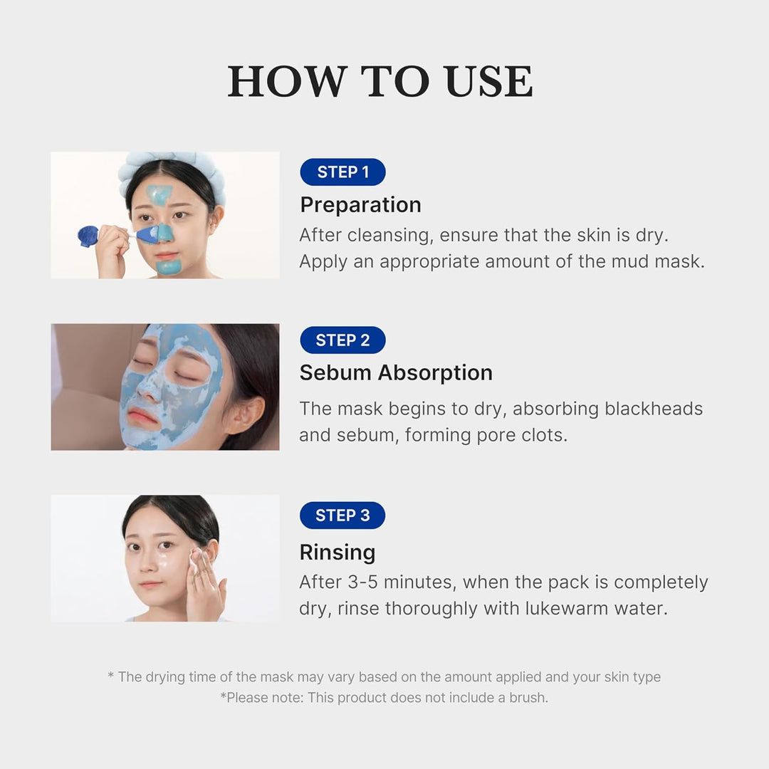 Medicube Zero Pore Blackhead Mud Facial Mask - Skin Cooling &amp; Pore Tightening - 3 Minute Quick Dry Formula with AHA, BHA, PHA, and Pore-Purifying Clay - Korean Mud Mask 3.52 oz