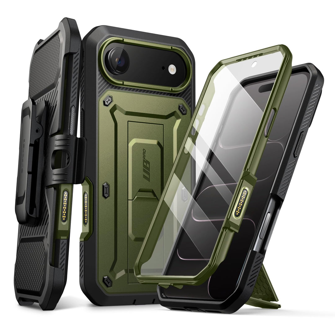 SUPCASE for iPhone Case, Belt Clip, Military-Grade Protection, Built-in Kickstand &amp; Screen Protector, Camera Control, Heavy-Duty Phone Case, Unicorn Beetle Pro