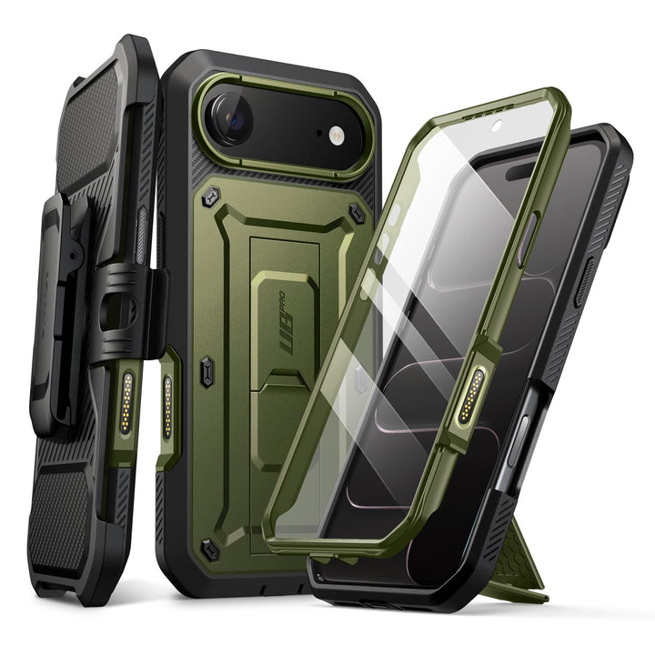 SUPCASE for iPhone Case, Belt Clip, Military-Grade Protection, Built-in Kickstand &amp; Screen Protector, Camera Control, Heavy-Duty Phone Case, Unicorn Beetle Pro