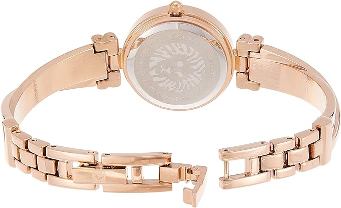 Anne Klein Women's Premium Crystal Accented Bangle Watch and Bracelet Set, AK/2238RGST