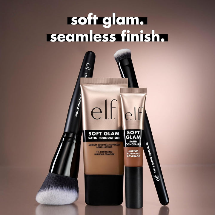 e.l.f. Smooth Swipe Foundation Brush, Face Makeup Brush For A Natural-Looking Finish, For Liquid & Cream Formulas, Vegan & Cruelty-Free