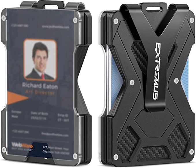 Extremus Money Clip Tactical Wallet, Carbon Fiber Wallet, RFID Blocking Minimalist Wallet - 3alababak