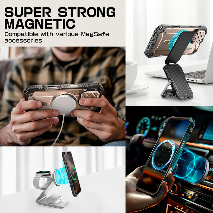 SUPCASE for iPhone 16 Pro Case 6.3'' 2024 with Camera Control Capture Button (UBMag XT), [Compatible with MagSafe] [Camera Cover Stand] [Military-Grade Protection] Rugged Magnetic Phone Case