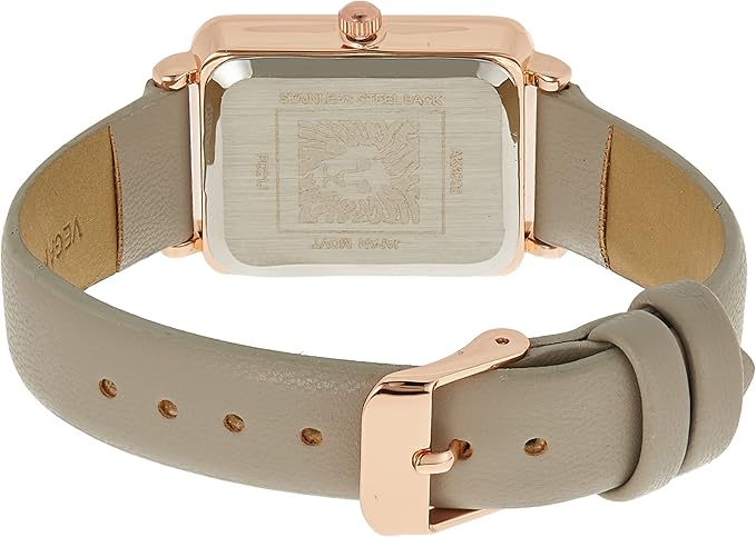 Anne Klein AK/3702BKBK Women's Strap Watch - Taupe/Rose Gold