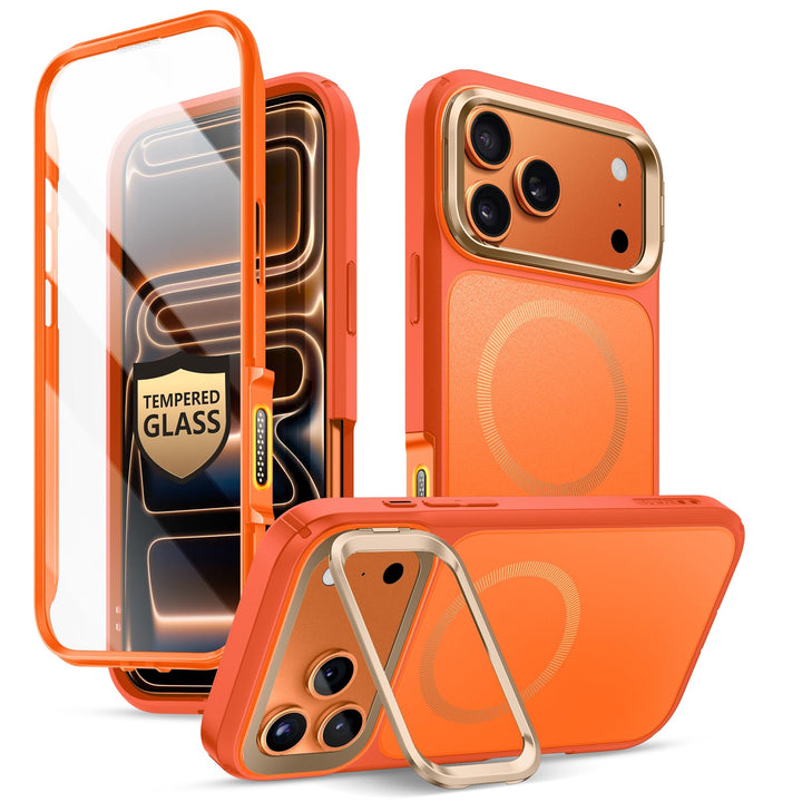 i-Blason Ares for iPhone 17 Pro Max Case with Stand [9H Tempered Glass Screen Protector][MagSafe Compatible] [Camera Control Button] Military-Grade Protection Full-Body Heavy Duty Magnetic Case