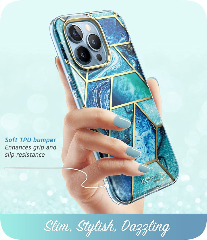i-Blason Cosmo for iPhone 13 Pro Max Case [Built-in Screen Protector] [Military-Grade Protection] Slim Full-Body Stylish Protective Shockproof Phone Case for iPhone 13 Pro Max (Butterfly)