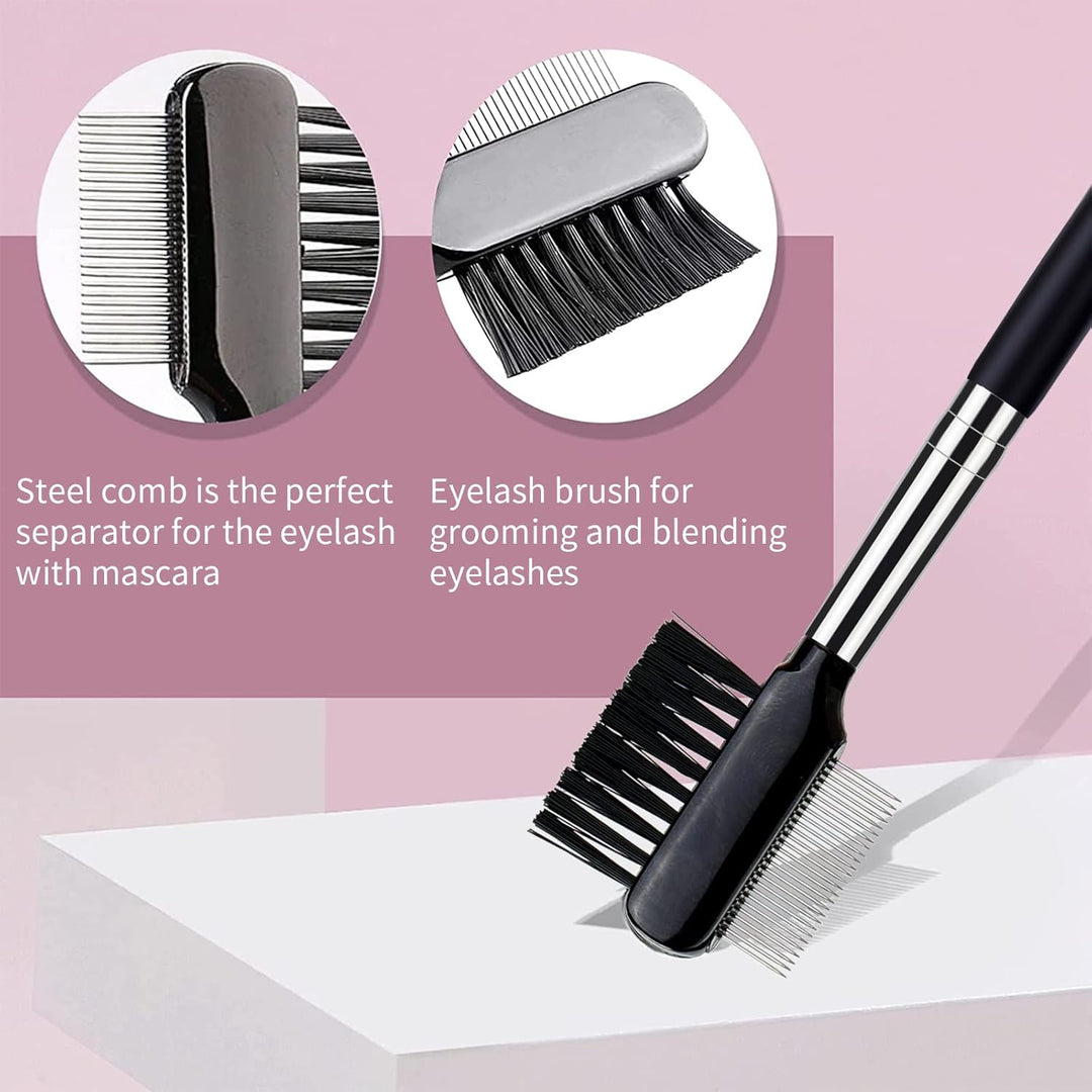 MSQ Eyebrow Brush and Comb Eyelash Brush Eyelash Separator Eye Brow Comb & Spoolie Brush Professional Mascara Brushes Eyebrow Eyelash Grooming Brush Eye Makeup Tools Set (3 PCS)