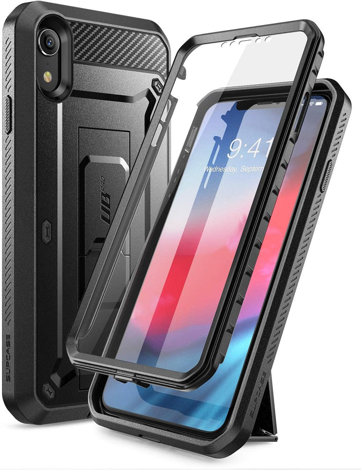 SUPCASE Unicorn Beetle Pro Series Case Designed, with Built-In Screen Protector Full-Body Rugged Holster Case for iPhone XR 6.1 Inch (2018 Release) (Black)
