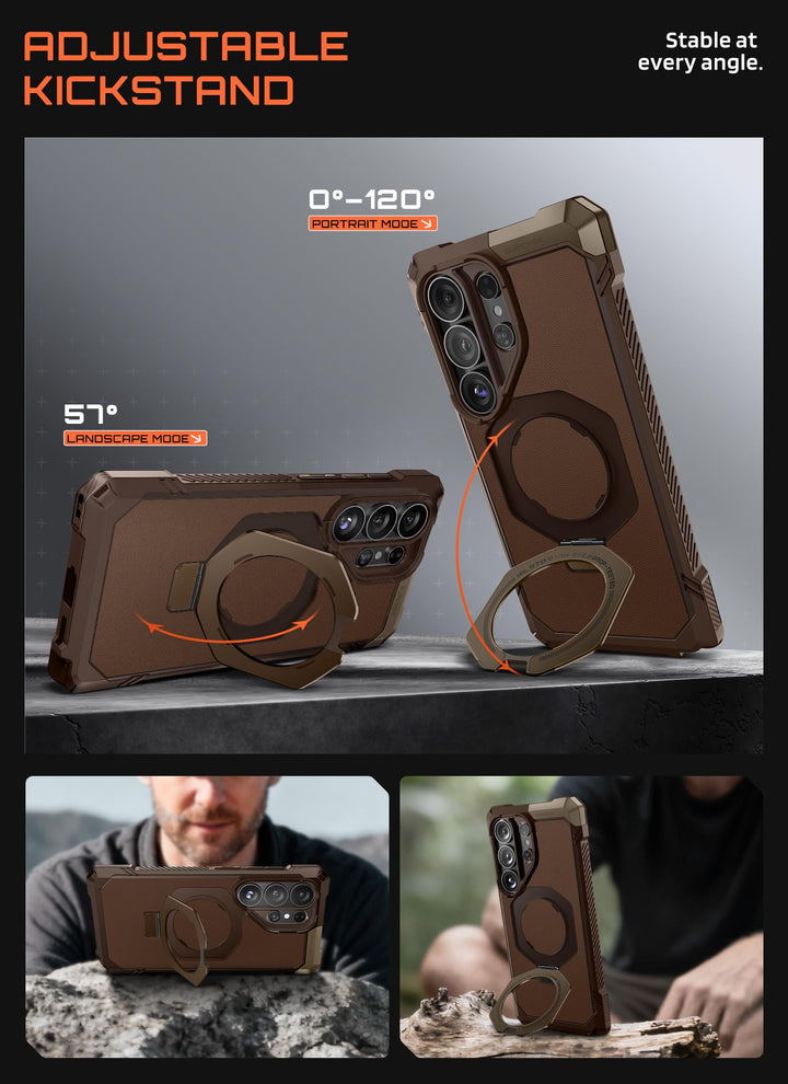 غطاء SUPCASE لهاتف Samsung Galaxy S26 Ultra مع حامل مدمج، ولوحة خلفية شفافة من البولي كربونات، ومغناطيس قوي، ومتوافق مع MagSafe، وحماية فائقة المتانة، ومقاوم للانزلاق، بتصميم Unicorn Beetle Grip