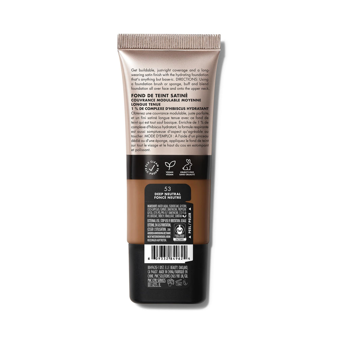 e.l.f. Soft Glam Foundation, Medium Coverage, Long-Lasting & Buildable Foundation For A Smooth, Satin Finish, Vegan & Cruelty-Free, 32 Medium Neutral