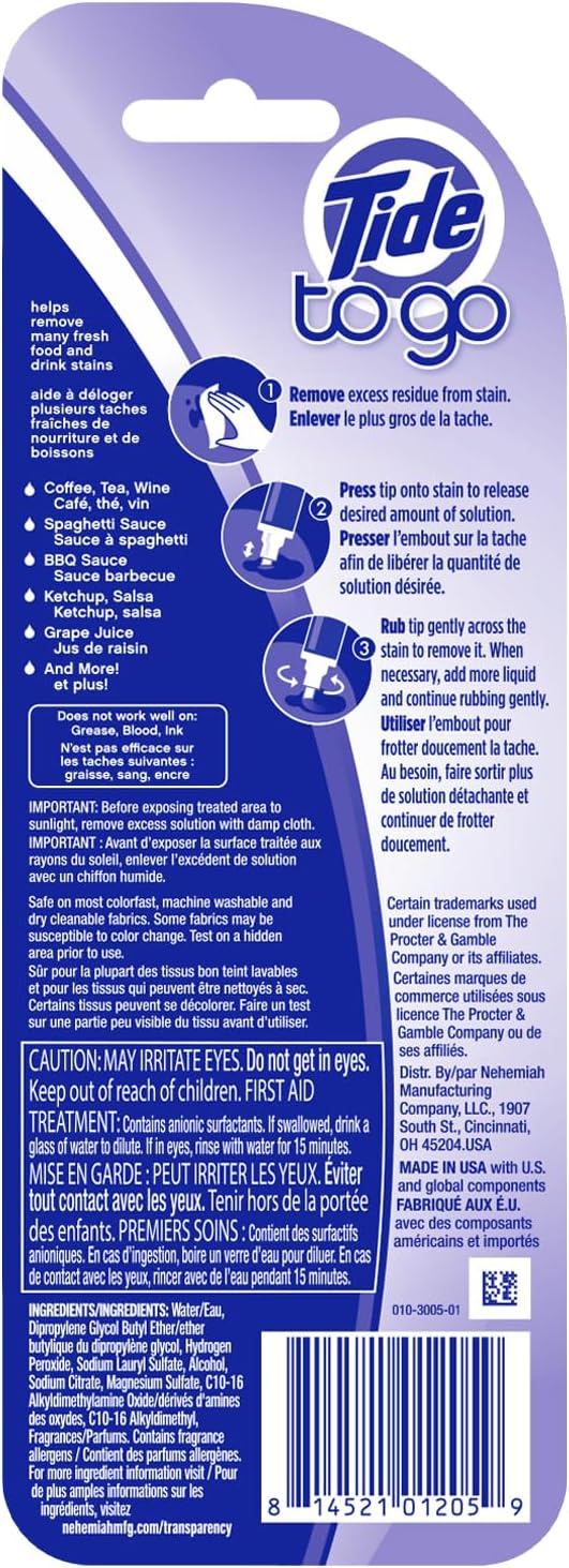 Tide Stain Remover for Clothes, Tide To Go Pen, Instant Spot Remover for Clothes, Travel & Pocket Size - 3alababak