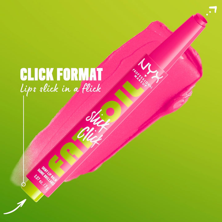 NYX PROFESSIONAL MAKEUP Fat Oil Slick Click, Lightweight, Buildable, Pigmented Vegan Lip Balm