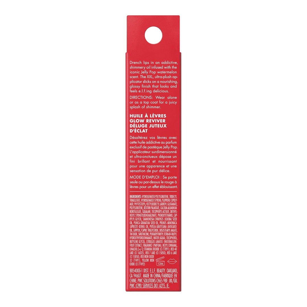 e.l.f. Jelly Pop Glow Reviver Lip Oil, Limited Edition Nourishing Formula Creates A Sheer, Ultra-Glossy Finish, Non-Sticky Feel, Vegan & Cruelty-Free