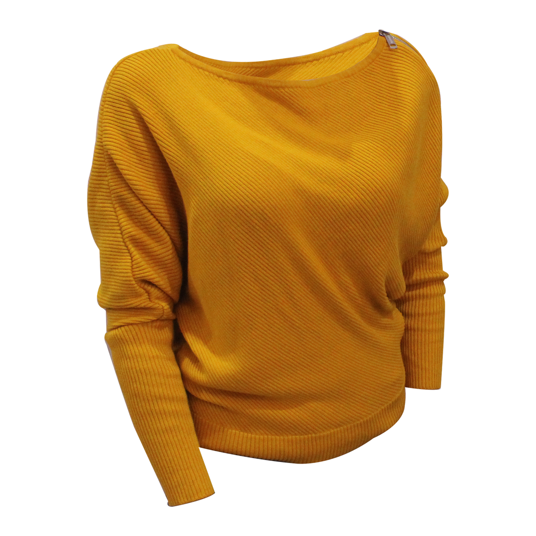 Guess Women Long Sleeve Pullover Mustard Color - Size Small