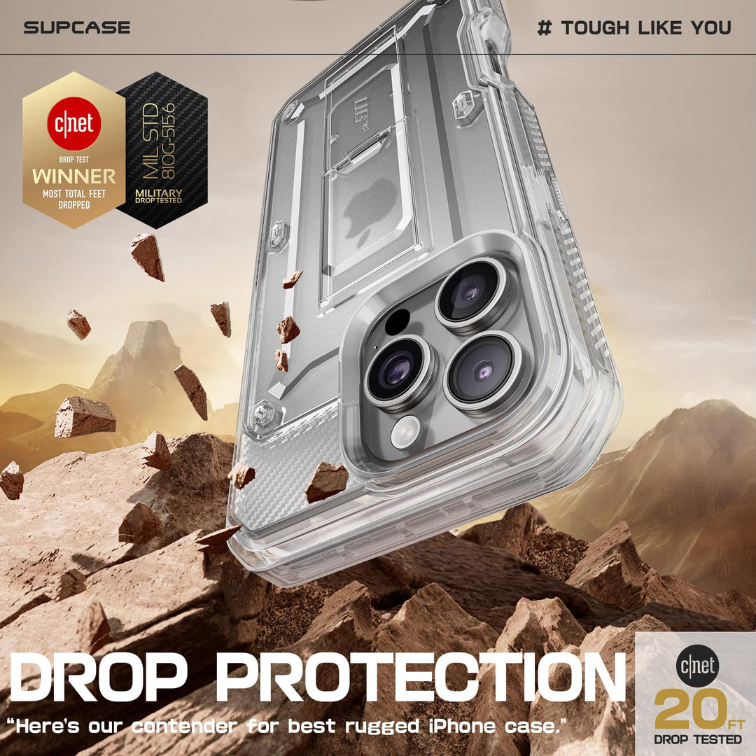 SUPCASE for iPhone 16 Pro Case with Screen Protector (Unicorn Beetle Pro), [Built-in Stand & Belt-Clip] [Military-Grade Protection] Full Body Heavy Duty Phone Case for iPhone 6.3 Inch 2024